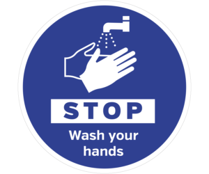 STOP wash your hands floor & wall vinyl graphic