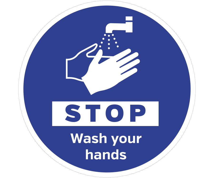 STOP wash your hands floor & wall vinyl graphic