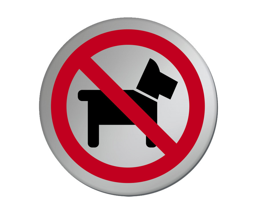 75mm satin silver no dogs symbol