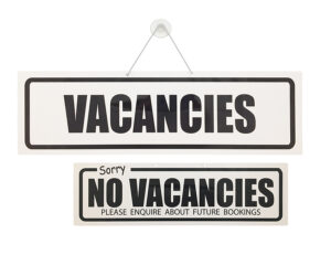 Vacancies & No Vacancies Window Hanging Notice