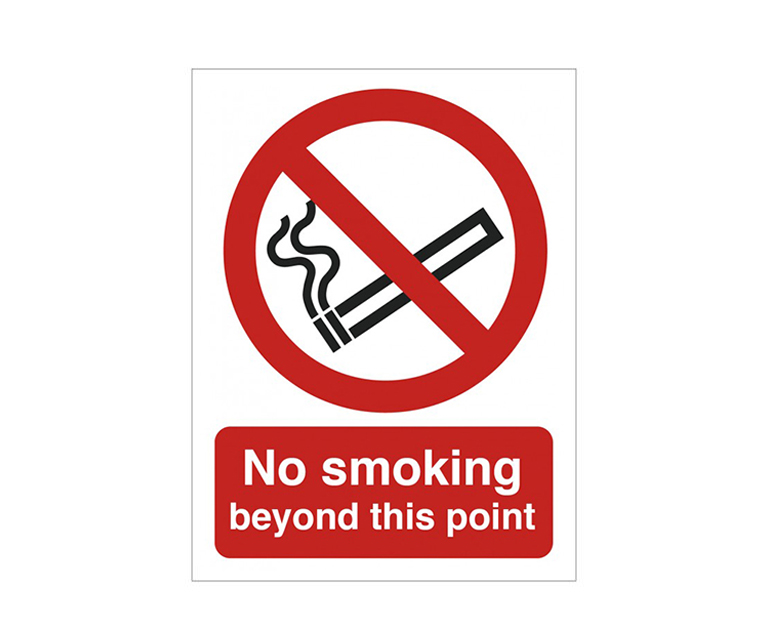 No Smoking Beyond this Point Text and Symbol Notice