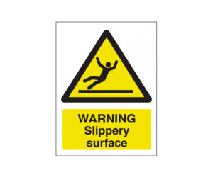 Warning Slippery Surface Safety Notice