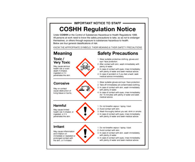 COSHH Regulation Notice