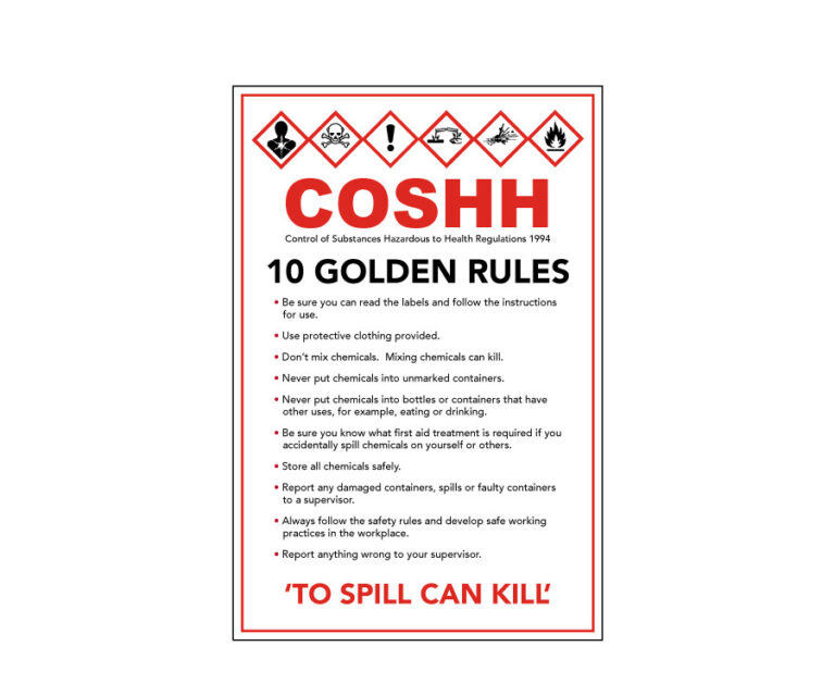 COSHH The 10 Golden Rules Notice