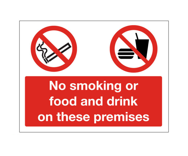 No Smoking or Food & Drink on These Premises Notice