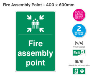 Wall Mounted Fire Assembly Point Sign - 400 x 600mm