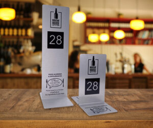 fan046-fan047 branded silver allergy table numbers