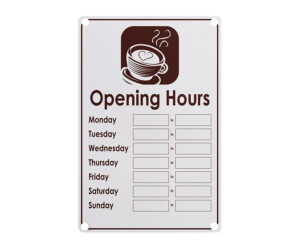 Cafe Opening Hours Notice