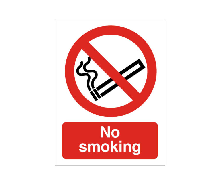 No Smoking Text and Symbol Notice