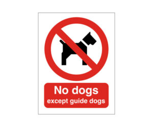 No Dogs Except Guide Dogs Notice
