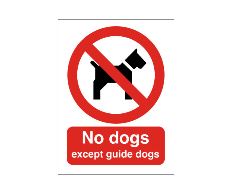No Dogs Except Guide Dogs Notice