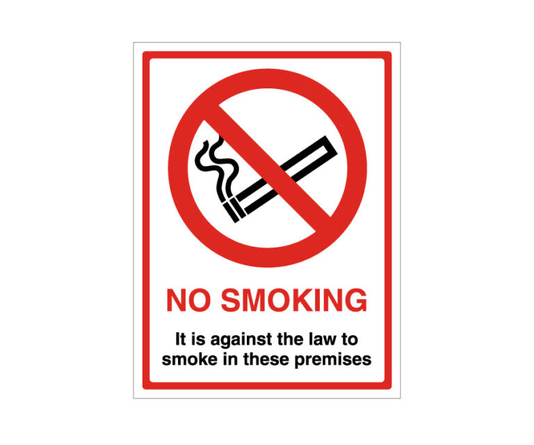 No Smoking It's Against The Law Notice