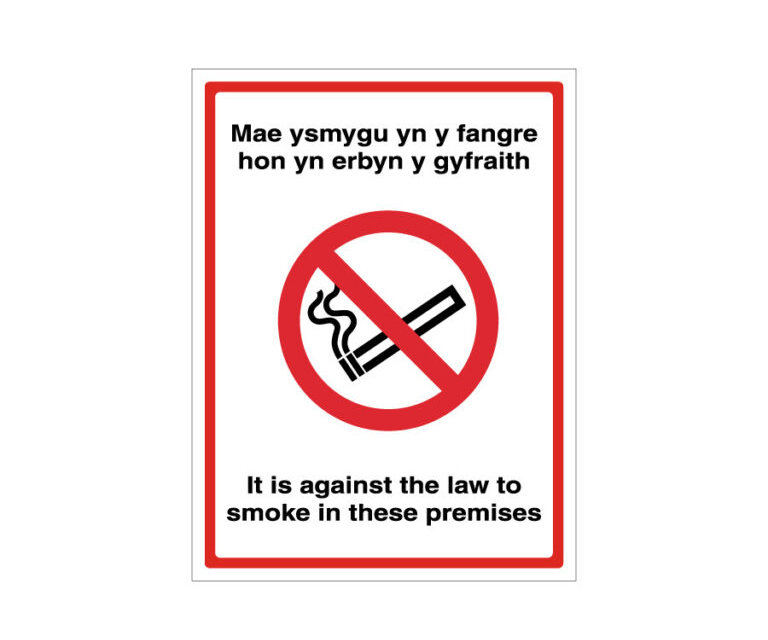 Welsh No Smoking It's Against The Law Notice