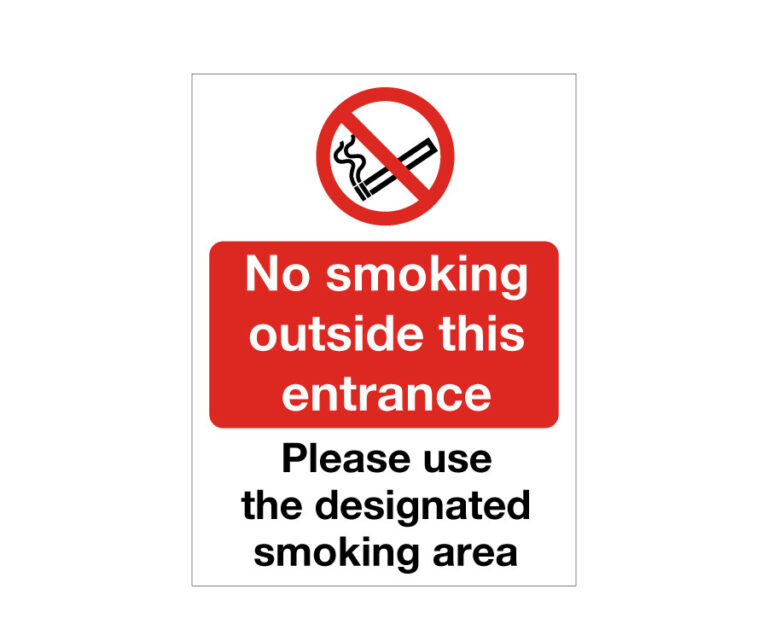 No Smoking Outside This Entrance / Designated Smoking Area Notice
