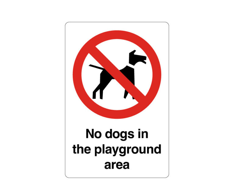 No Dogs in the Playground Area - Dog Walker Notice