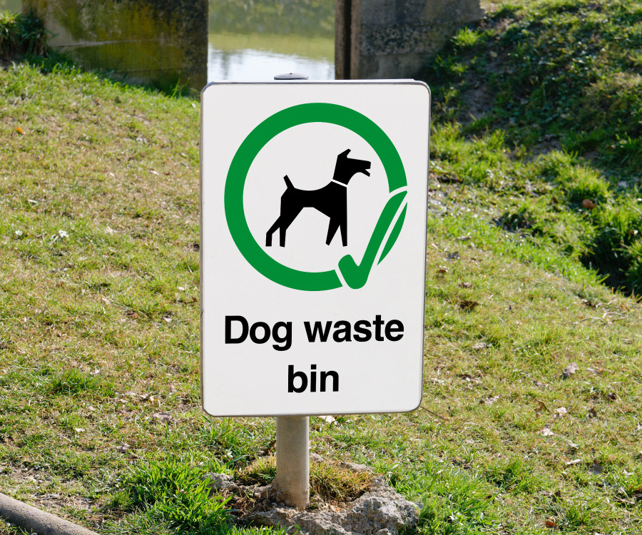 ps416 ps417 dog waste bin wall post sign 200x300