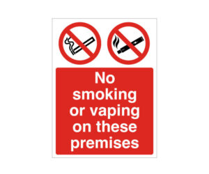 No Smoking or Vaping on These Premises Notice