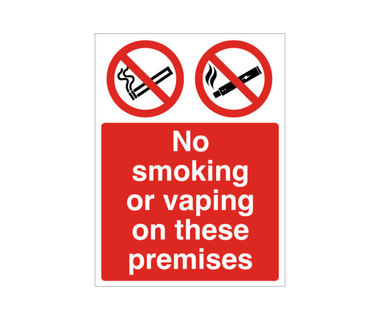 No Smoking or Vaping on These Premises Notice