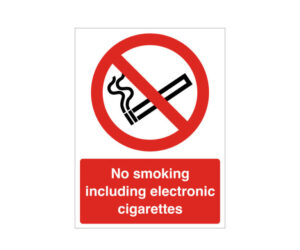 No Smoking Including E-Cigarettes Notice