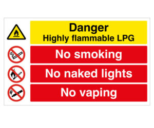 Highly Flammable LPG 4 Part Multi-Message Notice