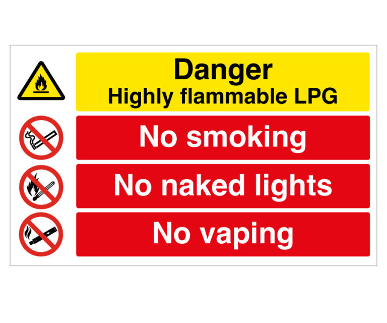 Highly Flammable LPG 4 Part Multi-Message Notice
