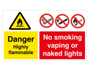 Highly Flammable 2 Part Multi-Message Notice