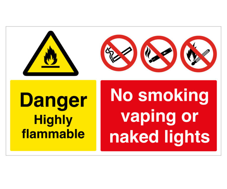 Highly Flammable 2 Part Multi-Message Notice