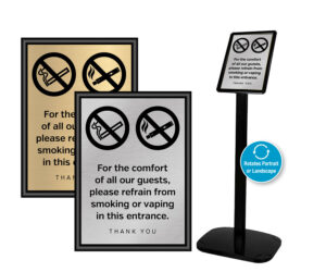 Refrain From Smoking or Vaping in this Entrance | Wall mounted & Floor Standing Notices