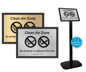 Clean Air Zone - No Smoking or Vaping Wall & Floor Standing Notices