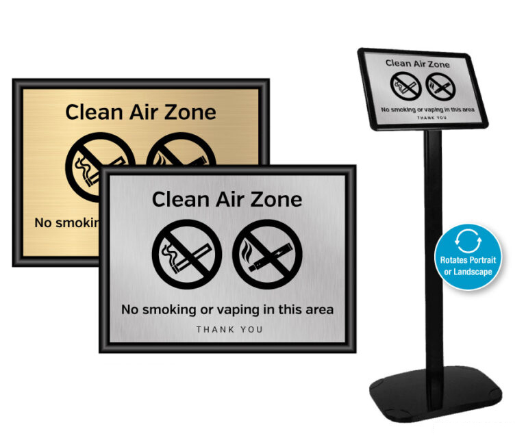 Clean Air Zone - No Smoking or Vaping Wall & Floor Standing Notices