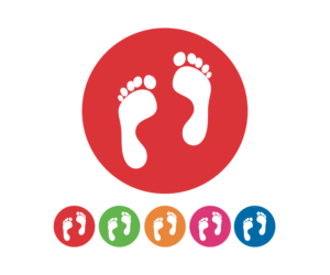 School Social Distancing Feet Symbol circular Floor Markers / Graphics