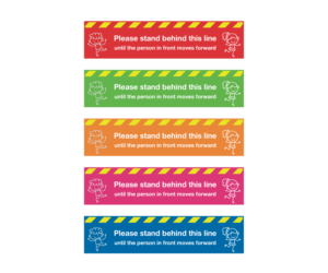 Please stand behind this line School Social Distancing Floor Graphics - SD253