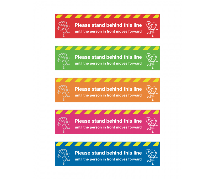 Please stand behind this line School Social Distancing Floor Graphics - SD253