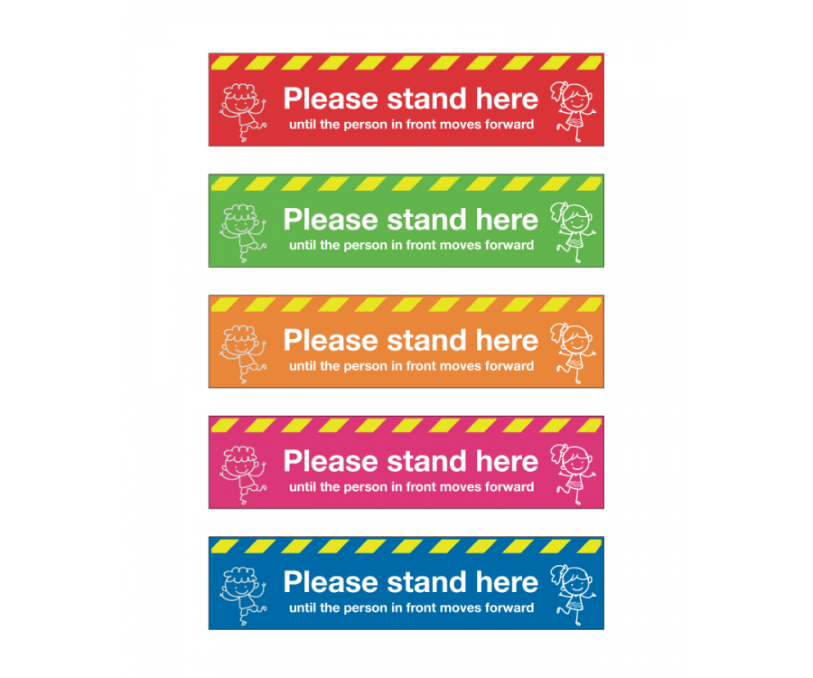 Please stand here School Social Distancing Floor Graphics - SD254