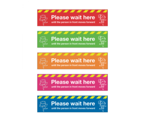 Please wait here School Social Distancing Floor Graphics - SD255