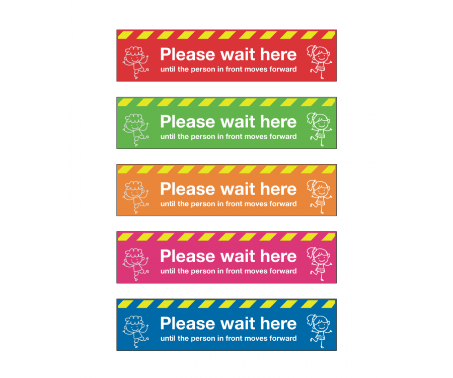 Please wait here School Social Distancing Floor Graphics - SD255