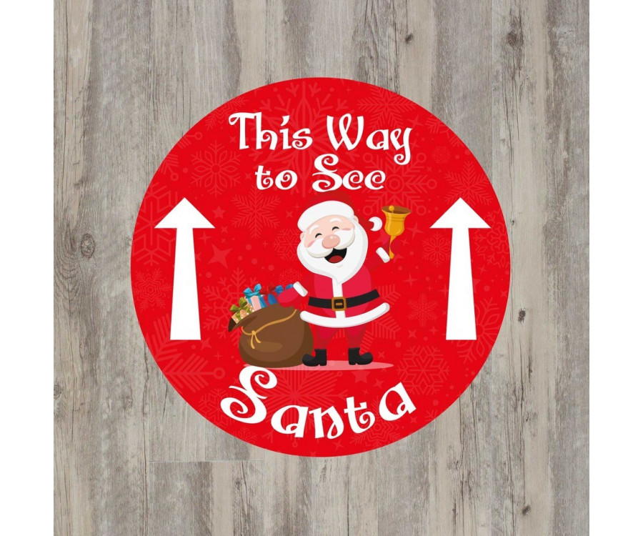 This way for Santa - floor graphic