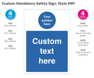 Custom made Mandatory Safety Sign - Style MR1