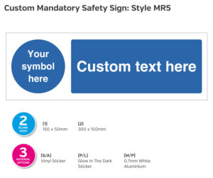 Custom made Mandatory Safety Sign - Style MR5