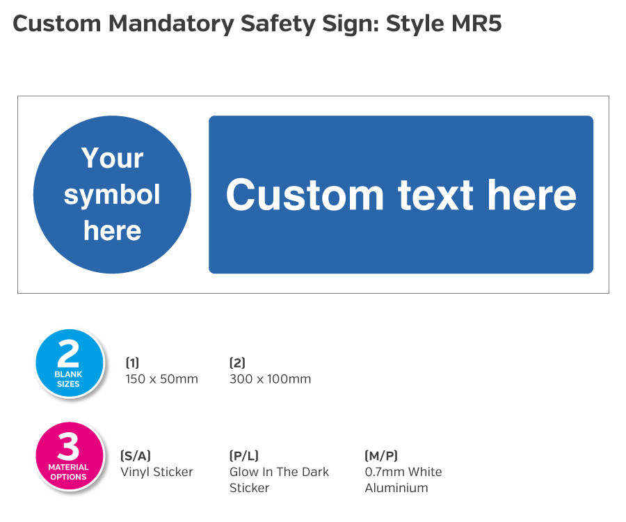 Custom made Mandatory Safety Sign - Style MR5