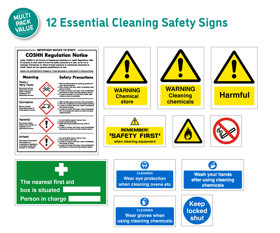 sucpk cleaning chemicals safety signs