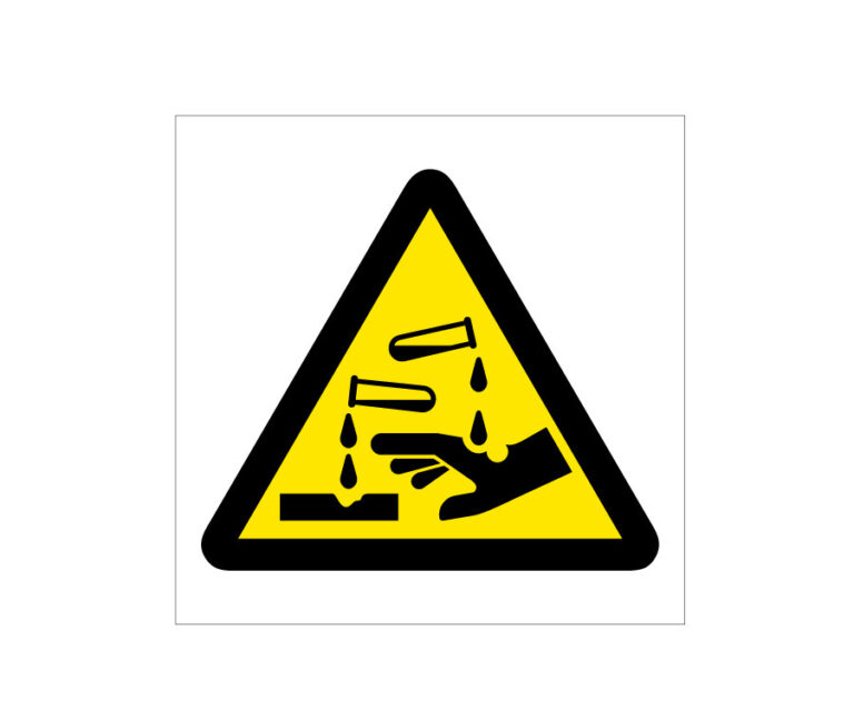 Warning Corrosive Substance Symbol Notice