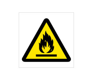 Warning Flammable Material Symbol Notice