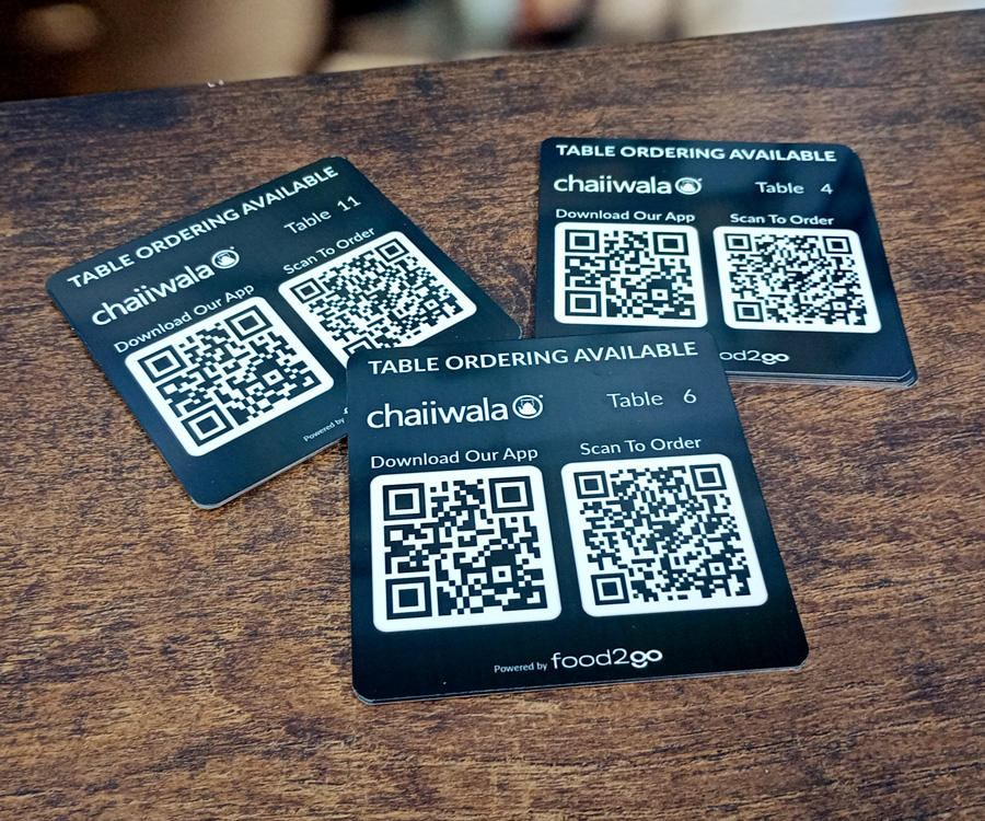 Premium 100x100mm Full Colour QR Code Table Numbers