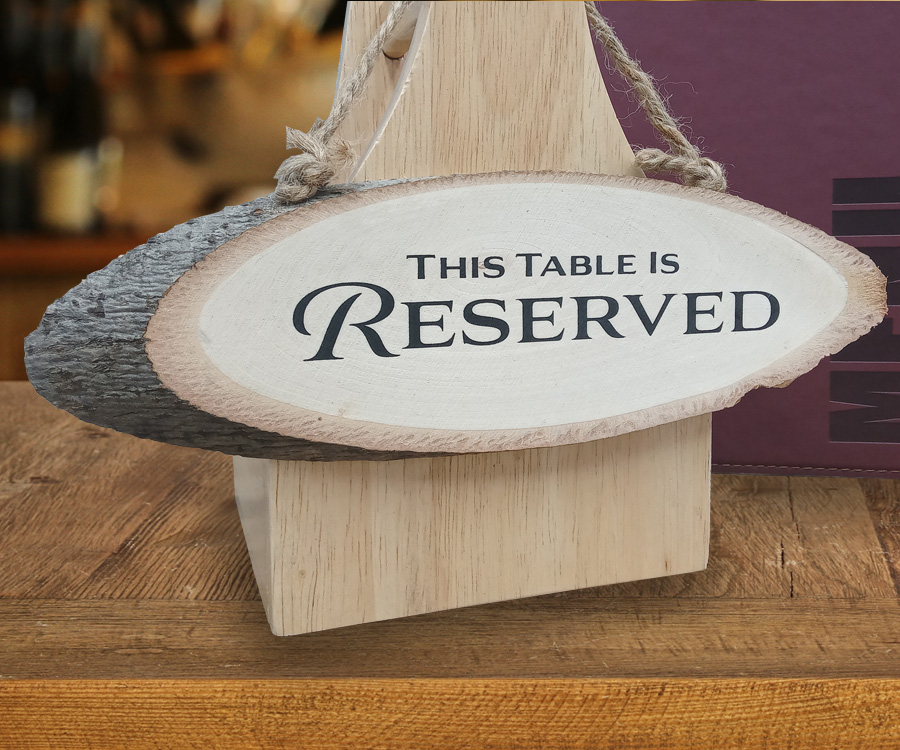 Rustic Wooden Hanging Reserved Notice