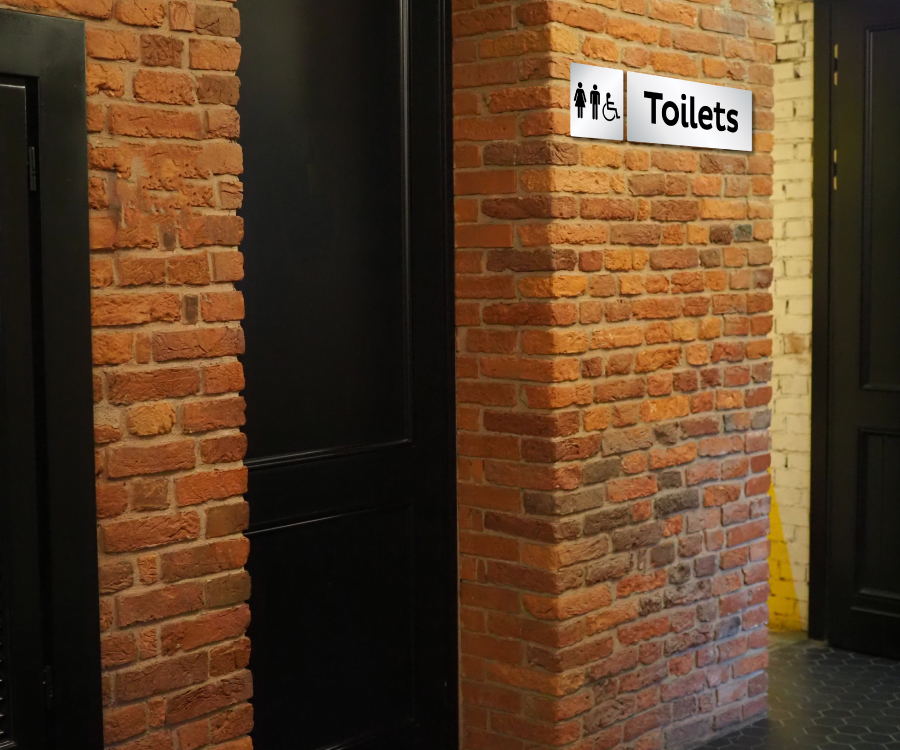 Small Toilets Door Sign with Symbols Pack