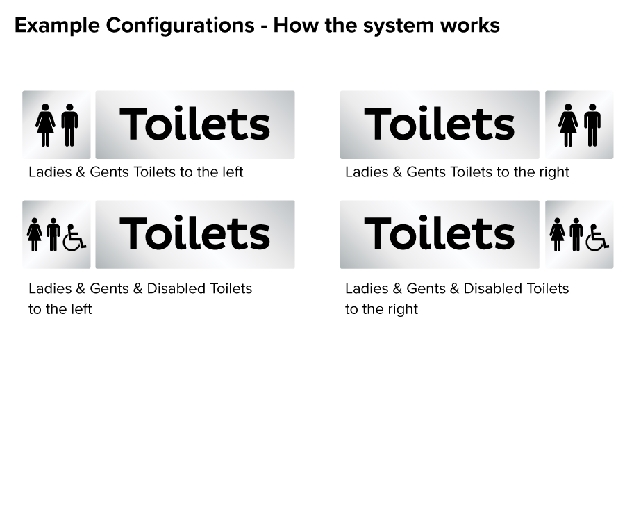 Small Silver Toilet Directional
