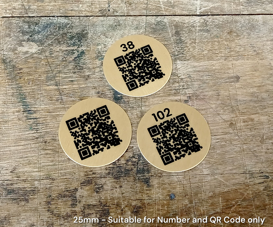 classic gold qr code discs 25mm