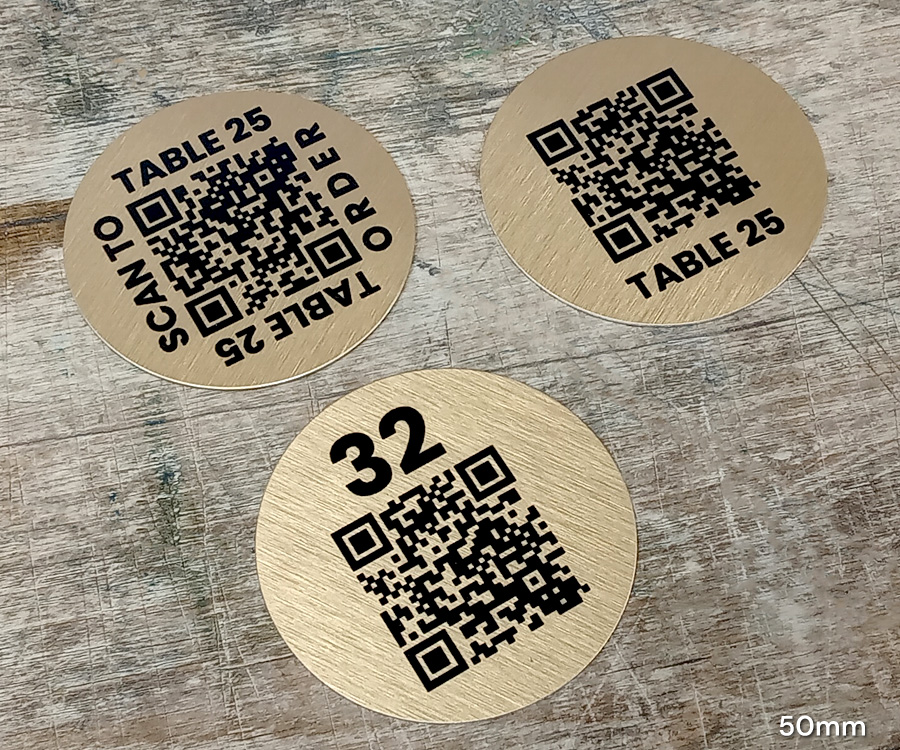 classic gold qr code discs 50mm