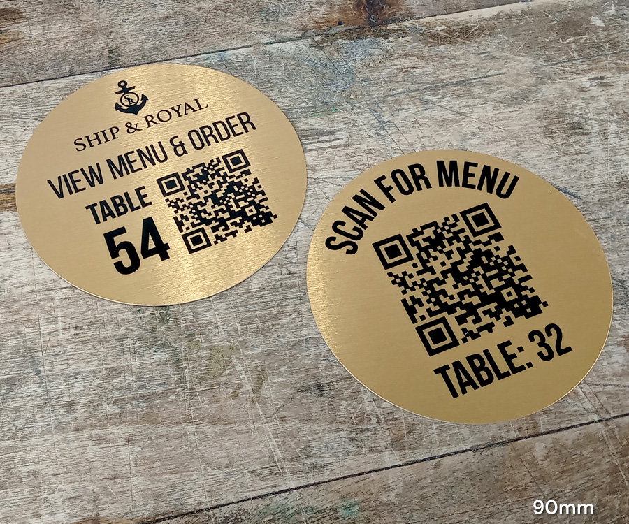 classic gold qr code discs 90mm